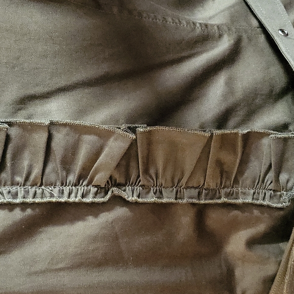 NWOT New York & Company Women's Puffed Sleeve Ruffle-V-Neck W/Belt Size 12 - Picture 6 of 14